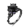 Skull, Skeleton and Heart Cubic Zirconia Vintage Fashion Ring-Rings-Innovato Design-10-Black-Innovato Design