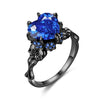 Skull, Skeleton and Heart Cubic Zirconia Vintage Fashion Ring-Rings-Innovato Design-10-Blue-Innovato Design