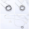Triple Lucky Circle 925 Sterling Silver Fashion Pendant Necklace-Necklaces-Innovato Design-Innovato Design