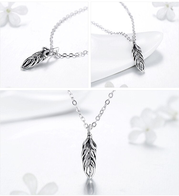 Classic Tree Leaf 925 Sterling Silver Necklace, Earrings & Ring Wedding Jewelry Set-Jewelry Sets-Innovato Design-6-Innovato Design