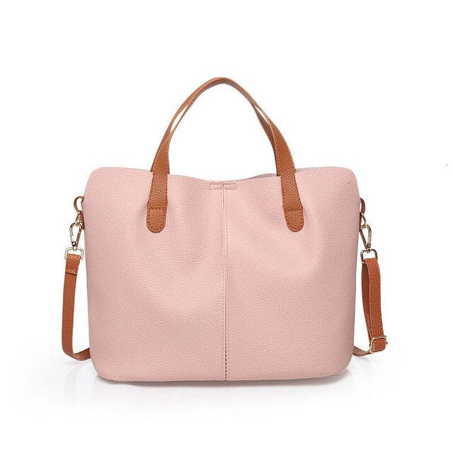 Fashion Leather Tote Bag, Crossbody Bag, Shoulder Bag and Handbag-Handbags-Innovato Design-Pink-Innovato Design