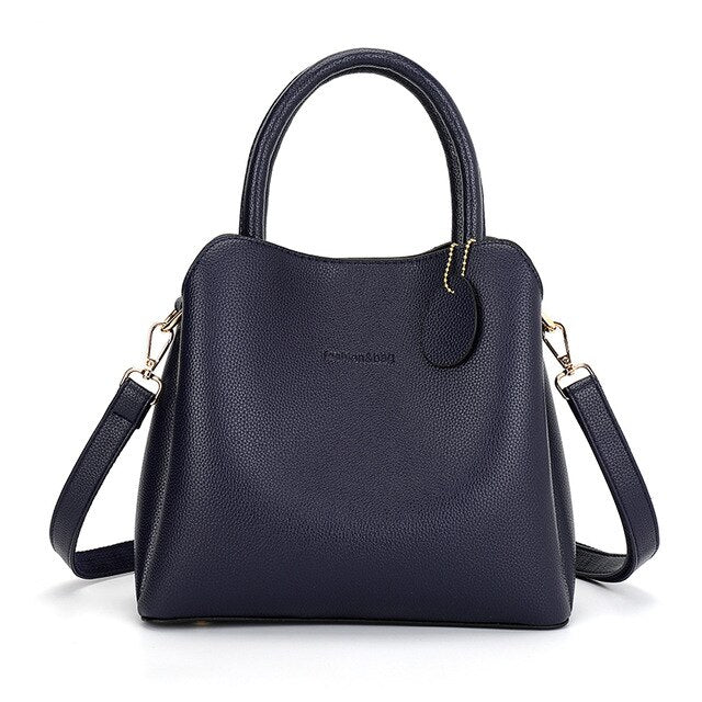 Large Capacity Luxury Designer Vintage Casual Leather Tote Bag, Shoulder Bag and Handbag-Handbags-Innovato Design-Blue-Innovato Design