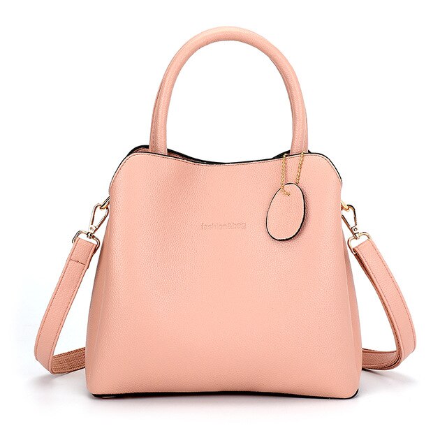 Large Capacity Luxury Designer Vintage Casual Leather Tote Bag, Shoulder Bag and Handbag-Handbags-Innovato Design-Light Pink-Innovato Design