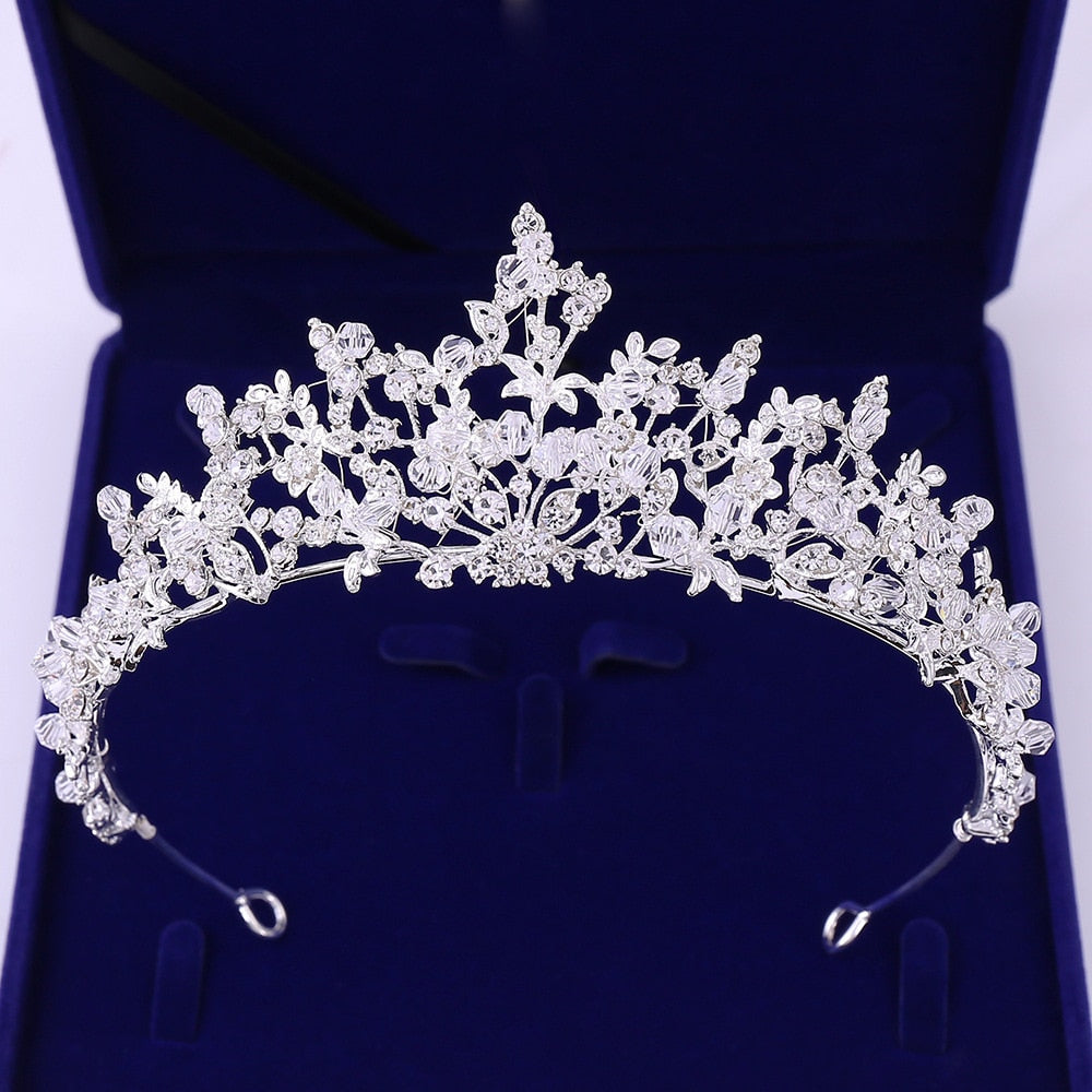 Crystal Beads, Cubic Zirconia and Rhinestone Tiara, Necklace & Earrings Jewelry Set-Jewelry Sets-Innovato Design-Innovato Design