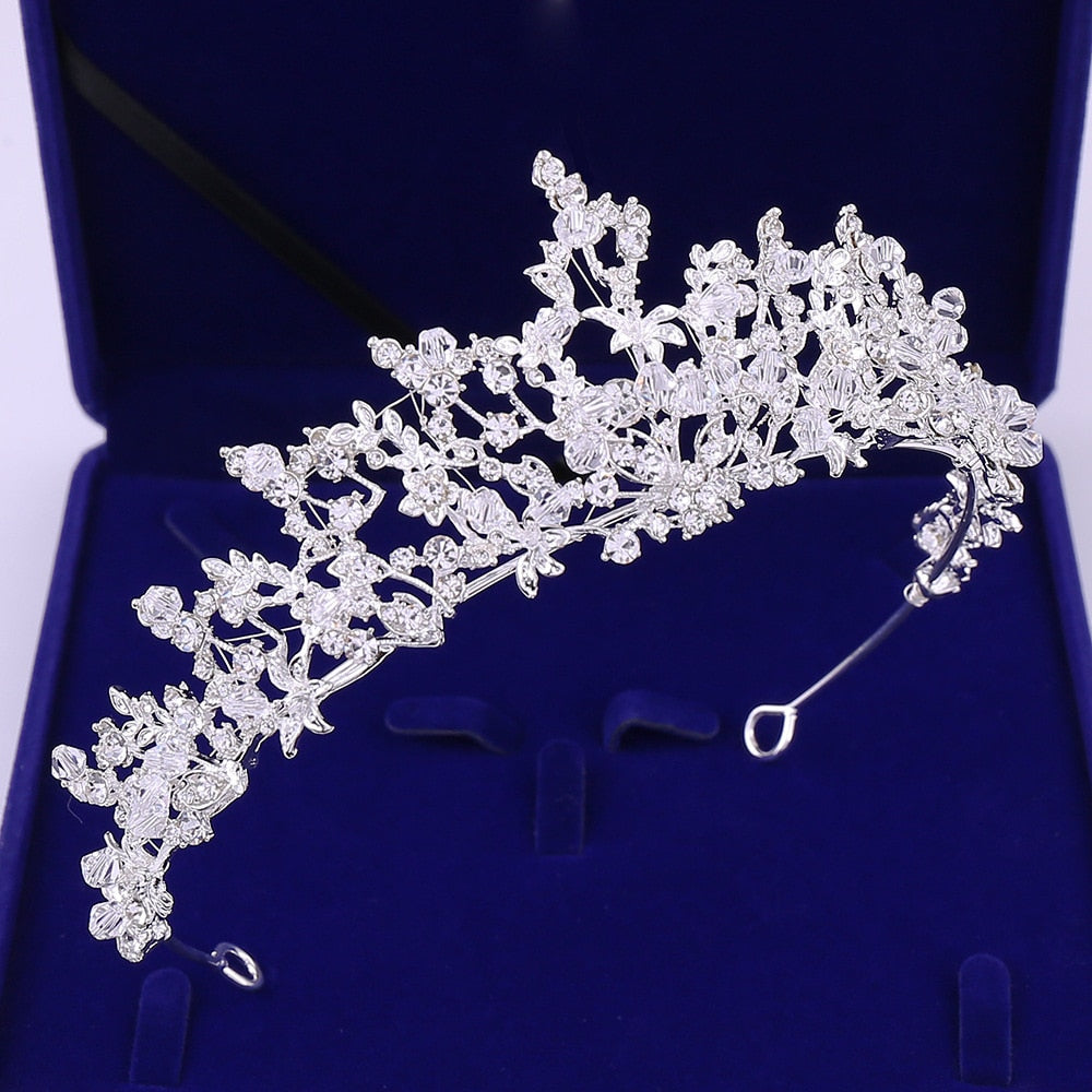 Crystal Beads, Cubic Zirconia and Rhinestone Tiara, Necklace & Earrings Jewelry Set-Jewelry Sets-Innovato Design-Innovato Design