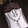 Baroque Vintage Black Crystal and Rhinestone Tiara, Necklace & Earrings Jewelry Set-Jewelry Sets-Innovato Design-Innovato Design