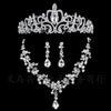 Silver-Plated Crystal and Rhinestone Tiara, Necklace & Earrings Wedding Jewelry Set-Jewelry Sets-Innovato Design-Style B-Innovato Design