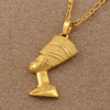 Silver/Gold-Plated Egyptian Queen Nefertiti Pendant Necklace-Necklaces-Innovato Design-Gold-15.7-Innovato Design