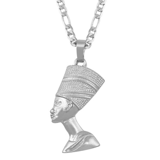 Silver/Gold-Plated Egyptian Queen Nefertiti Pendant Necklace