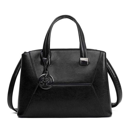 Luxury Casual Designer PU Leather Tote Bag, Crossbody Bag and Handbag-Handbags-Innovato Design-Black-Innovato Design