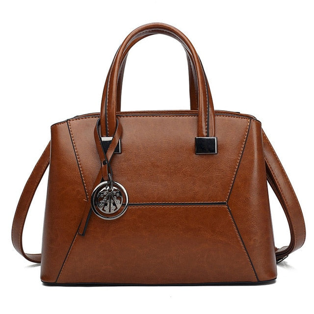 Luxury Casual Designer PU Leather Tote Bag, Crossbody Bag and Handbag-Handbags-Innovato Design-Brown-Innovato Design