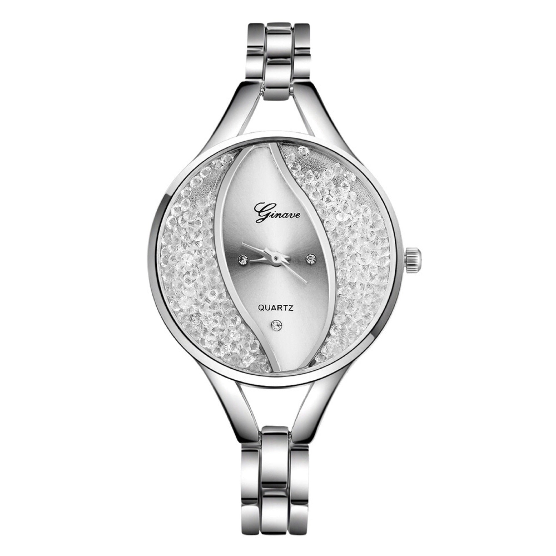 Women Diamond Quartz Watch and Bracelets Jewelry Set-Jewelry Sets-Innovato Design-Gold-Innovato Design