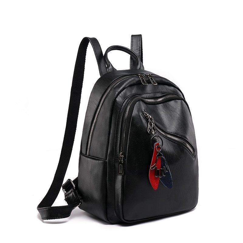 Large Capacity Designer Multifunction Soft PU Leather College Style Backpack and Travel Bag-Backpacks-Innovato Design-Black-Innovato Design