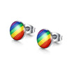 3 Pairs Rainbow-Colored Design Stainless Steel Fashion Stud Earrings-Earrings-Innovato Design-Innovato Design