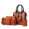 4-Piece Luxury Designer Leather Purse, Shoulder Bag and Handbag Set
