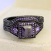 Rainbow and Purple Cubic Zirconia Stainless Steel Wedding Ring Set-Couple Rings-Innovato Design-6-5-Innovato Design