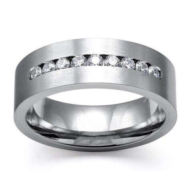 White Cubic Zirconia Stainless Steel Wedding Ring Set-Couple Rings-Innovato Design-6-5-Innovato Design