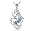 Beautiful Mermaid and Star 925 Sterling Silver Fashion Pendant Necklace