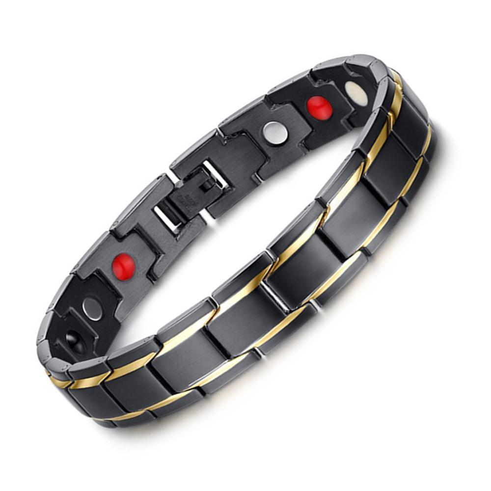 Unisex Black & Gold Magnetic Bracelet with Adjusting Tool-Bracelets-Innovato Design-Innovato Design