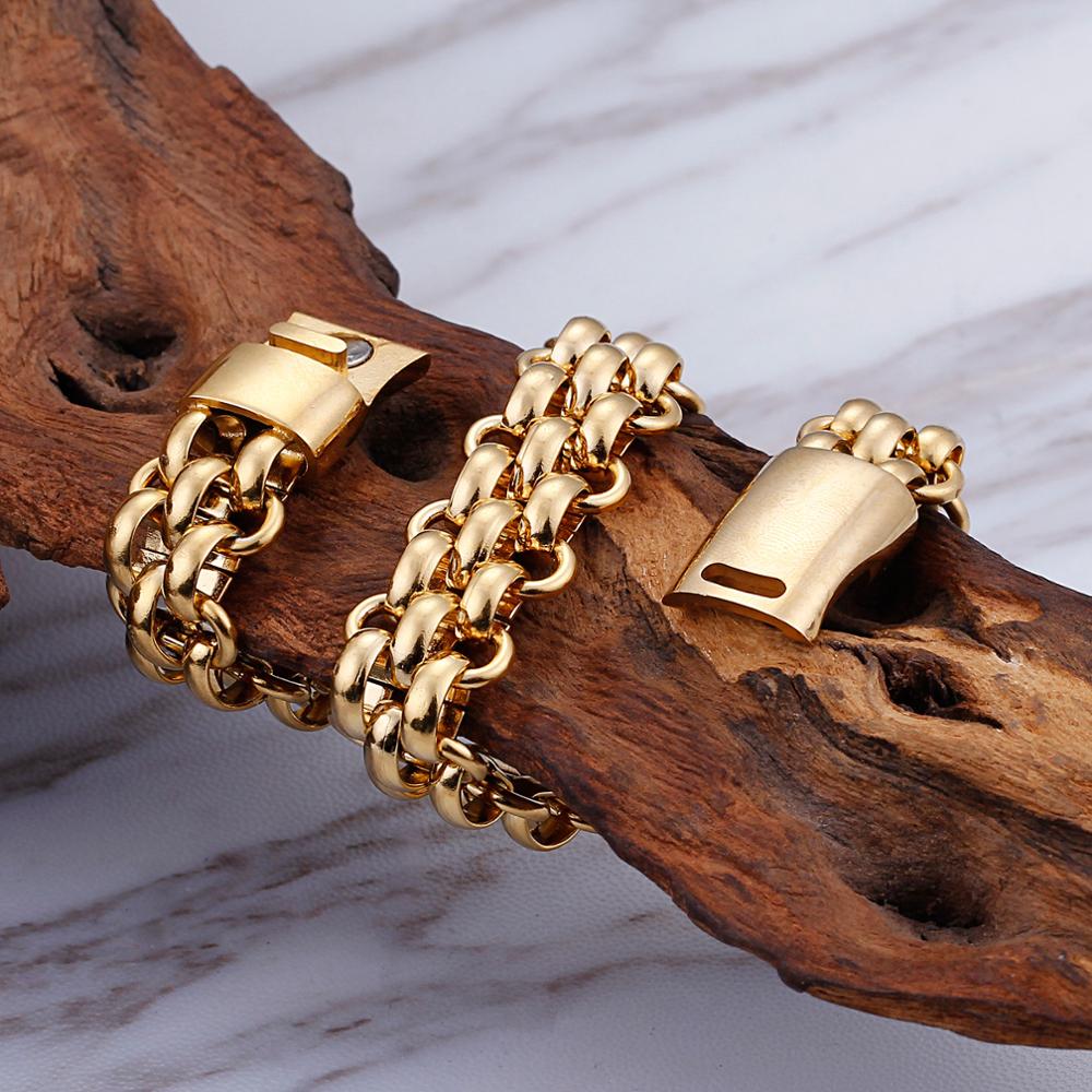 Link Chain with Magnetic Clasp Stainless Steel Fashion Bracelet-Bracelets-Innovato Design-Silver-8.27in-Innovato Design