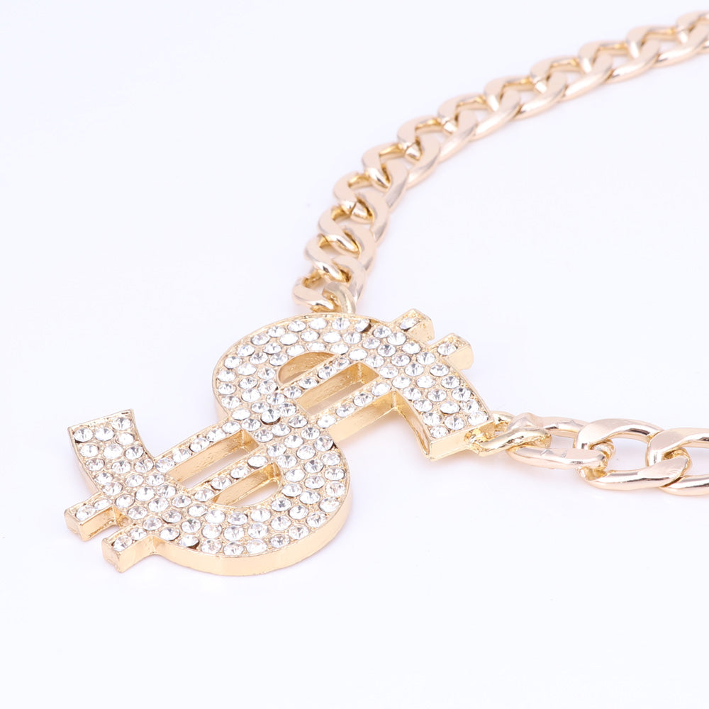 US Dollar Necklace, Bracelet, Earrings & Ring Wedding Jewelry Set-Jewelry Sets-Innovato Design-Gold-Innovato Design