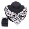 Full Clear Rhinestone Necklace & Earrings Wedding Jewelry Set-Jewelry Sets-Innovato Design-White-Innovato Design