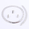 Tiny Leaves Necklace, Bracelet, Earrings & Ring Wedding Statement Jewelry Set-Jewelry Sets-Innovato Design-Silver-Innovato Design