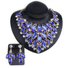 Huge African Crystal Necklace & Earrings Wedding Statement Jewelry Set-Jewelry Sets-Innovato Design-Abalone-Innovato Design