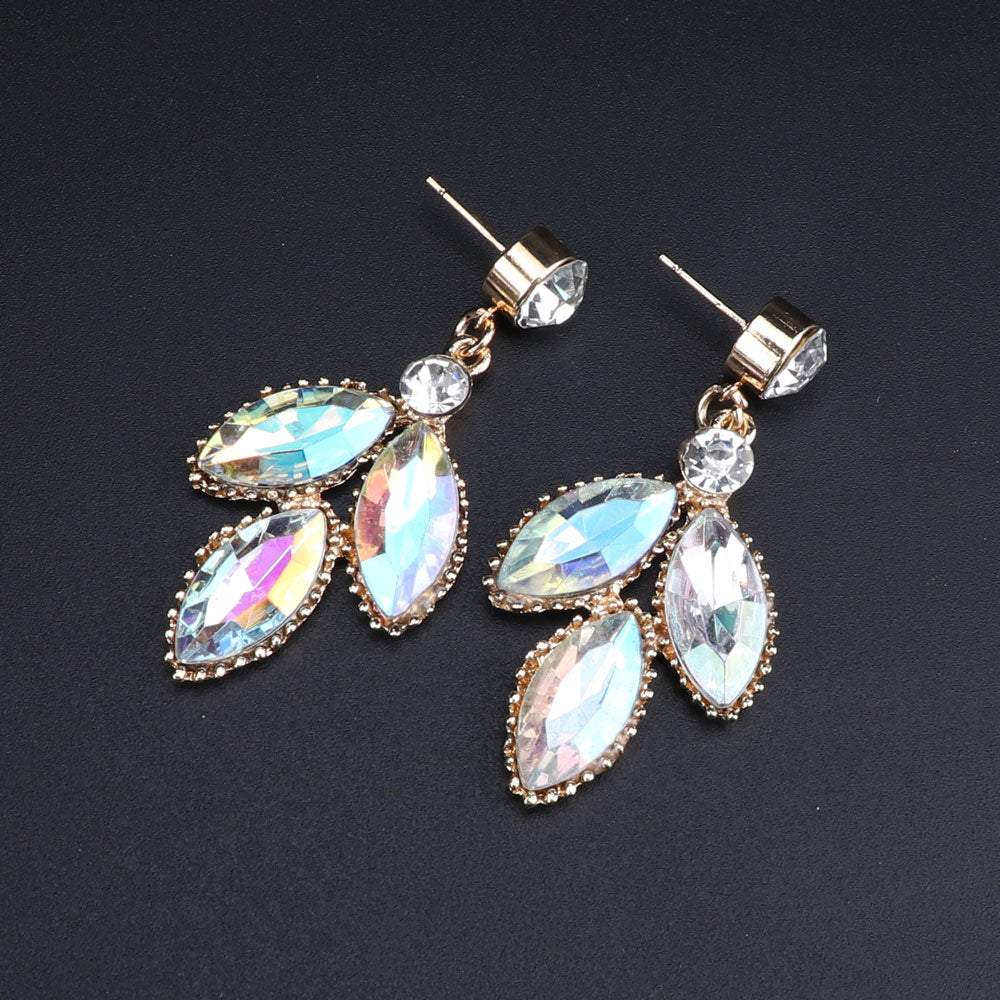 Huge African Crystal Necklace & Earrings Wedding Statement Jewelry Set-Jewelry Sets-Innovato Design-Abalone-Innovato Design