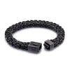 Link Chain with Magnetic Clasp Stainless Steel Fashion Bracelet-Bracelets-Innovato Design-Black-8.86in-Innovato Design