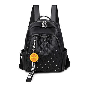 Multifunction Rivet Soft PU Leather School Bag and Backpack-Backpacks-Innovato Design-Black-Innovato Design