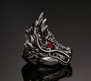 Dragon Head Red Cubic Zirconia Stainless Steel Ring-Rings-Innovato Design-8-Innovato Design