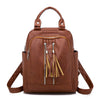 Tassel Leather Shoulder Bag and School Backpack