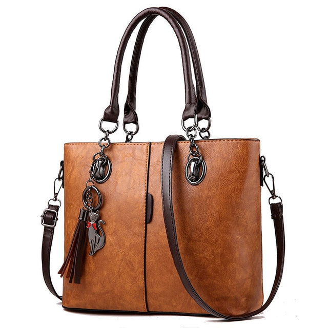 Luxury Designer Leather Shoulder Bag and Handbag-Handbags-Innovato Design-Brown-Innovato Design