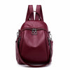 Casual PU Leather Shoulder Bag and College Style Backpack