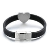 Custom Engrave Silicone and Stainless Steel Fashion Bracelet