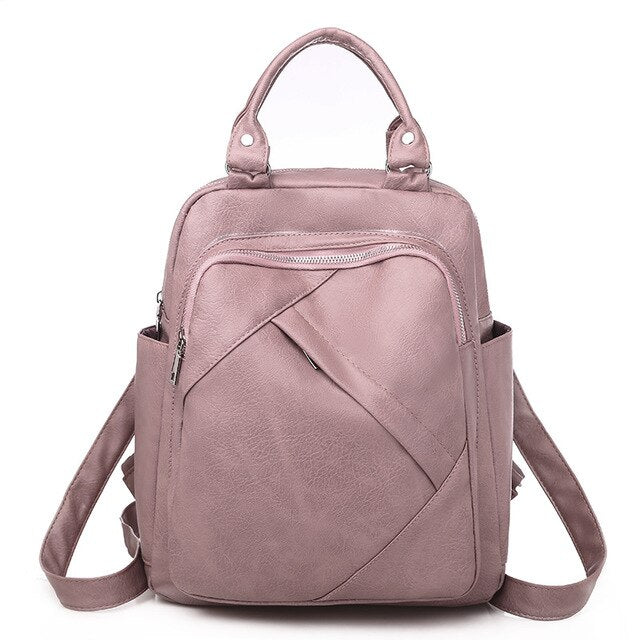 Large Capacity Leisure Soft Leather Spring Travel Bag-Backpacks-Innovato Design-Pink-Innovato Design