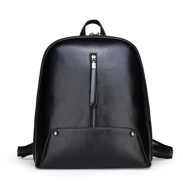 Oil Wax Leather Shoulder Bag, School Backpack, and Travel Bag-Backpacks-Innovato Design-Black-Innovato Design