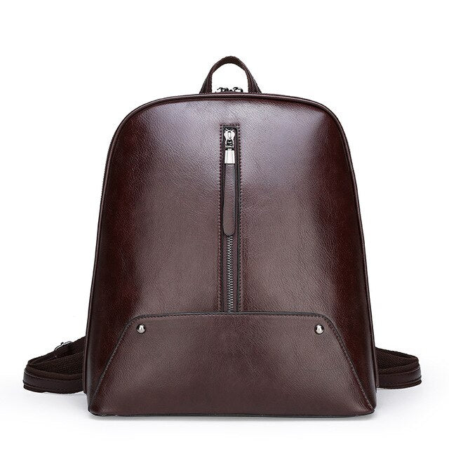 Oil Wax Leather Shoulder Bag, School Backpack, and Travel Bag-Backpacks-Innovato Design-Coffee-Innovato Design