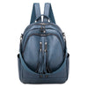 Tassel Leather Shoulder Bag and Backpack-Backpacks-Innovato Design-Blue-Innovato Design