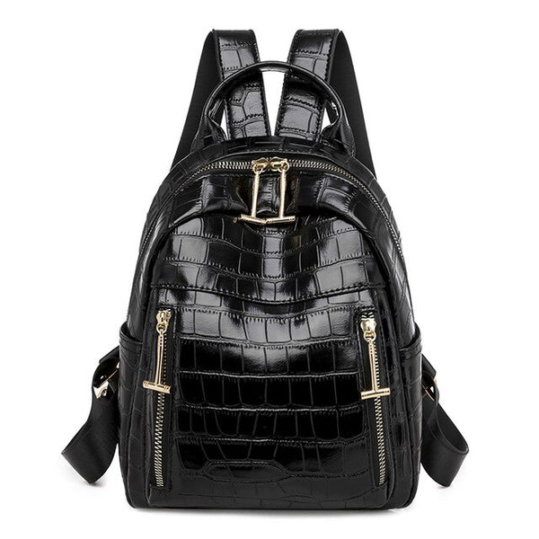 Luxury Multifunction PU Leather Embossed Bag and Backpack
