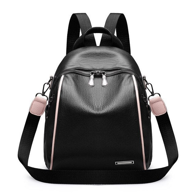 Luxury PU Leather Shell Bag, Travel Bag and Backpack-Backpacks-Innovato Design-Black-Innovato Design