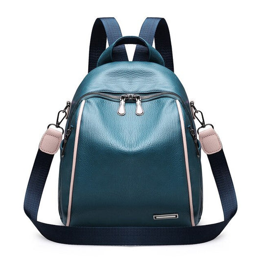 Luxury PU Leather Shell Bag, Travel Bag and Backpack-Backpacks-Innovato Design-Blue-Innovato Design