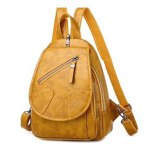 Large Capacity Luxury Multifunction PU Leather Crossbody Bag and School Bag-Backpacks-Innovato Design-Yellow-Innovato Design