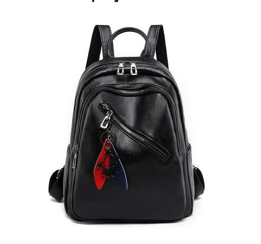Large Capacity Designer Multifunction Soft PU Leather College Style Backpack and Travel Bag-Backpacks-Innovato Design-Black-Innovato Design