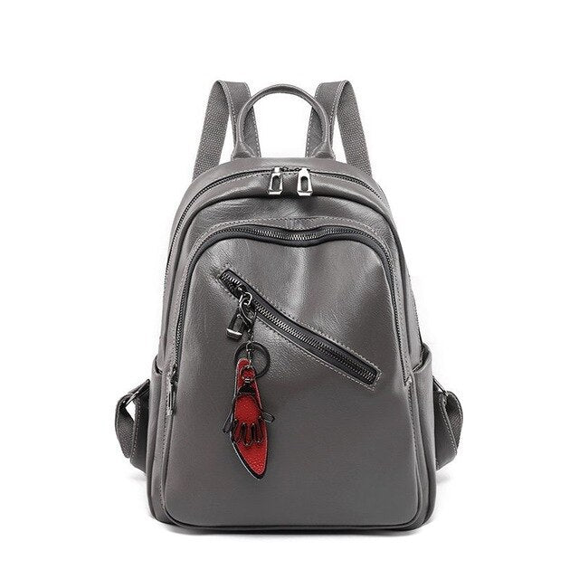 Large Capacity Designer Multifunction Soft PU Leather College Style Backpack and Travel Bag-Backpacks-Innovato Design-Gray-Innovato Design