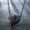 Punk Skull and Crystal Angel Heart Necklace, Bracelet & Ring Wedding Jewelry Set-Jewelry Sets-Innovato Design-Green-6-Innovato Design