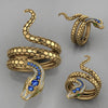 Coiled Snake Multicolor Cubic Zirconia Punk Ring-Rings-Innovato Design-6-Innovato Design