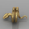 Coiled Snake Multicolor Cubic Zirconia Punk Ring-Rings-Innovato Design-6-Innovato Design