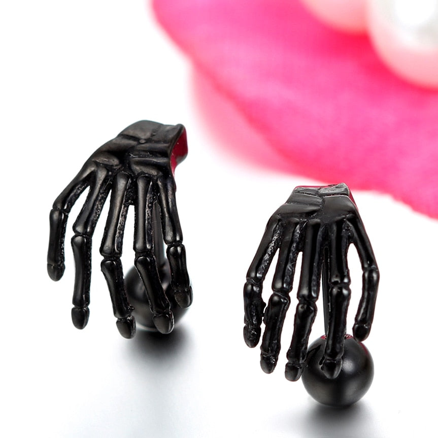 Claw Stainless Steel Fashion Punk Rock Stud Earrings-Earrings-Innovato Design-Black-Innovato Design